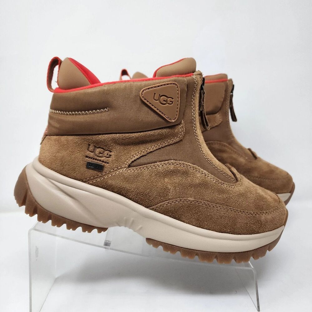 UGG Snow Boots Womens Size 7 Brown Waterproof Suede Ankle Zip Winter Shoes - Picture 4 of 9